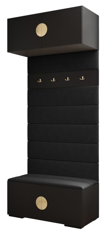 Garderoba wysoka do przedpokoju Abiks INOVA 4 czarny+złoty+man18 1 szt.