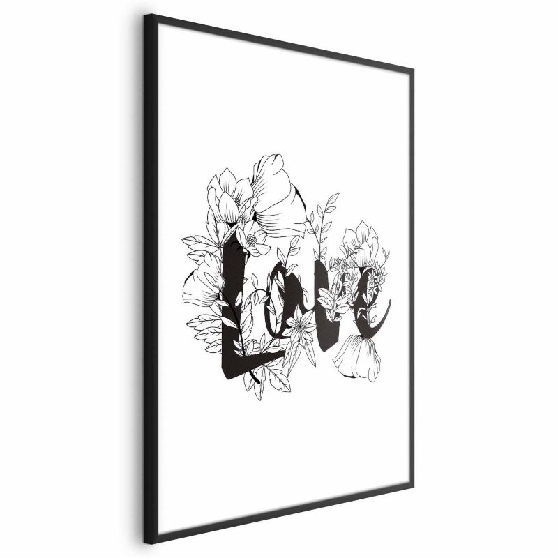 Plakat Artgeist Love w kwiatach 60x90 cm z ramą czarną 1 szt