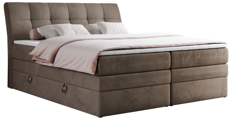 Łóżko kontynentalne MKS Meble GOLD 10 KING 120x200 H3 Brązowy welvet 1szt.