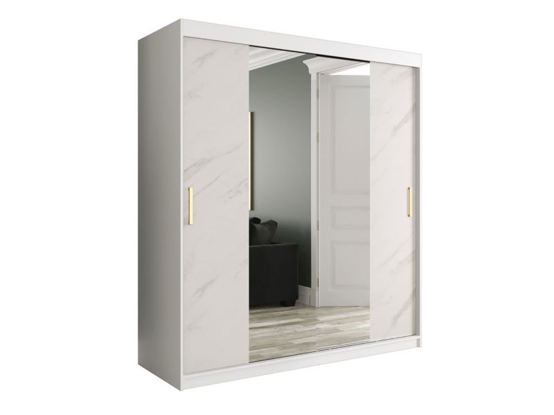 Szafa MIRJAN 24 Marmur T1 180 biały mat / biały marmur 1 szt.