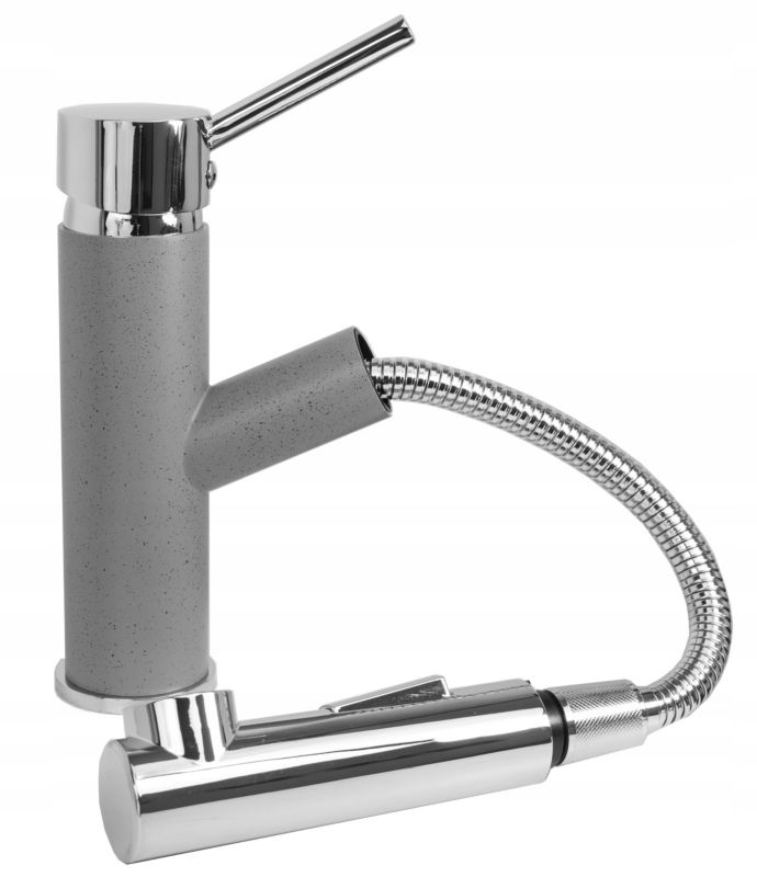 Bateria Kuchenna Z Wyciąganą Wylewką Cado Szara Granitan 1 szt.