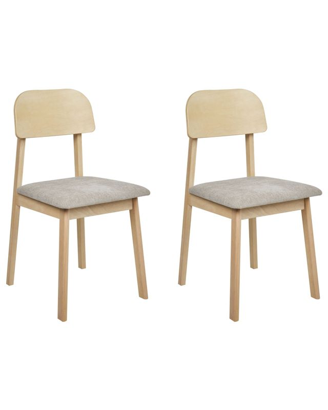 Zestaw 2 krzeseł do jadalni Scandia Drewno Beżowoszary 1 par.