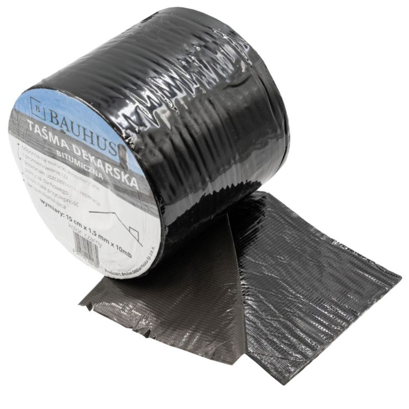 Taśma bitumiczna Bauhus dekarska wodoodporna czarna 15cm 1szt.