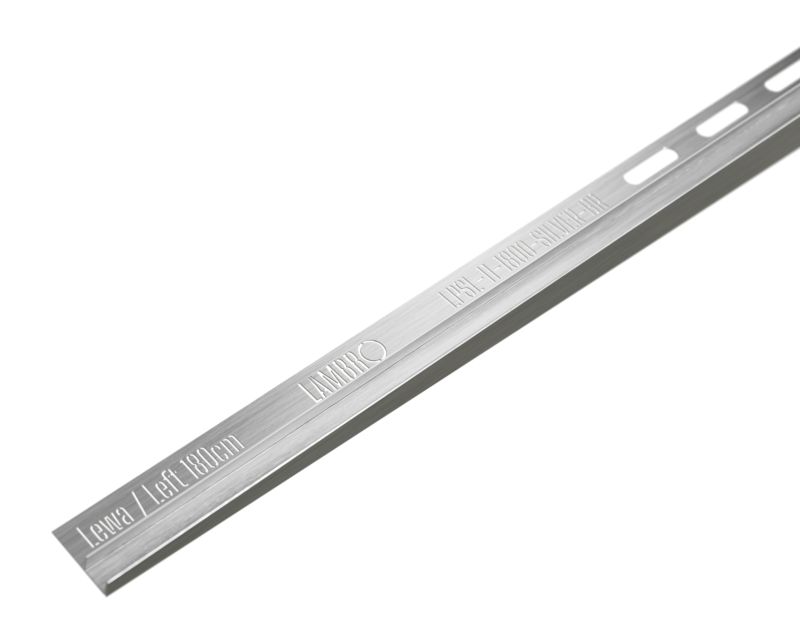Listwa brodzikowa podłogowa spadkowa do szkła lewa LPS Lambro srebrnymat 180cm 1 szt.