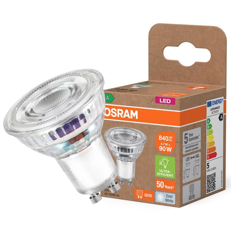 Żarówka LED Osram PAR16 Reflektor GU10 4.7W 850lm 4000K 100st 1 szt.