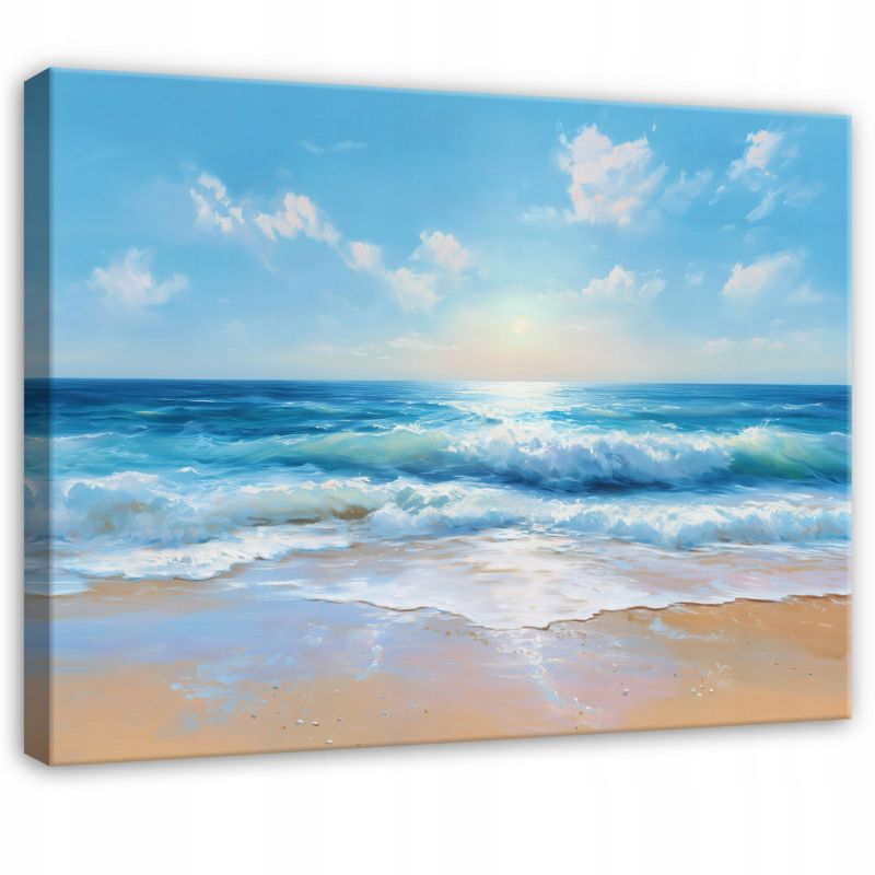Obraz WALLARENA Do Sypialni Salonu Na Płótnie Plaża Natura Morze Niebieski 60x40 cm PP16094O4 1 szt.