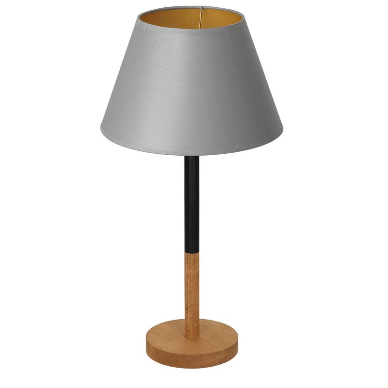Lampka stołowa Luminex Table Lamps szaro-czarno-drewniana drewniana 1 x E27 x 15W IP20 wym: 56 x 30 x 30 cm drewno - 1 szt.