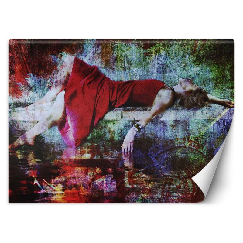 Fototapeta Feeby Kobieta w czerwonej sukience abstrakcja 200x140 1 szt
