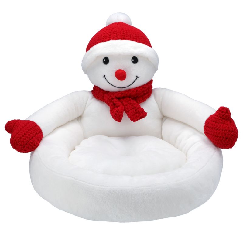 Legowisko dla zwierząt JUMI kota psa świąteczne miękkie poduszka bałwan 50x50 cm 1 szt.