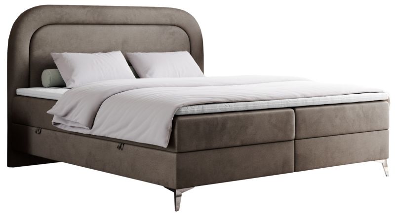 Łóżko kontynentalne MKS Meble EIRA 180x200 H3 brązowy welwet 1szt.