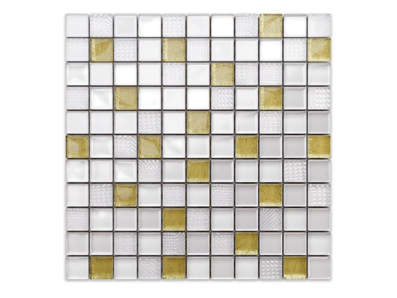 Mozaika szklana Ilcom white goldstar 30x30cm 1 szt.