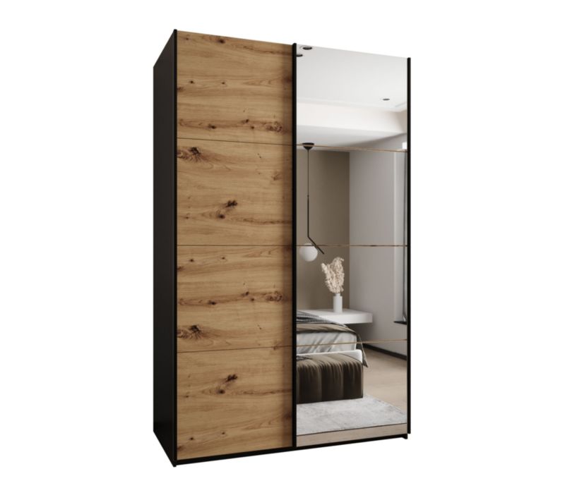 Szafa przesuwna Abiks LUX 3 wysoka szer.150cm czarny/artisan/czarny 1szt.