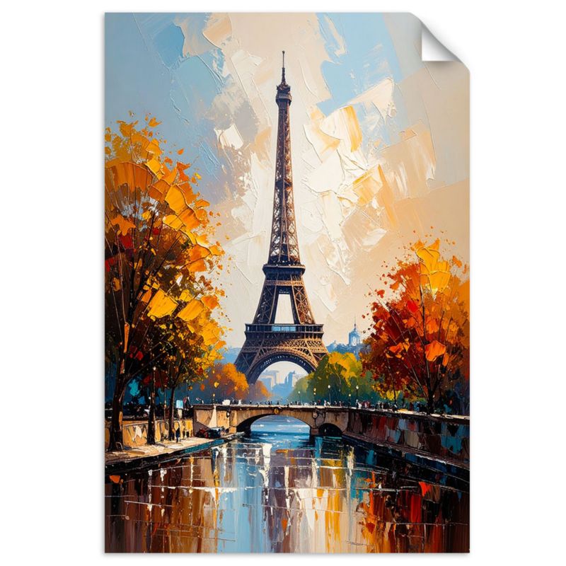 Naklejki samoprzylepne do salonu sypialni Feeby Wieża Eiffla Paryż Jesienny pejzaż 40x60cm 1szt