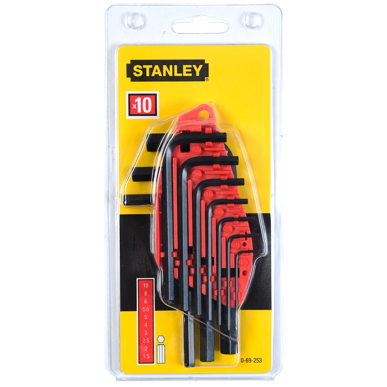 Stanley Klucze sześciokątne kpl. 10 szt. 1,5-10 mm