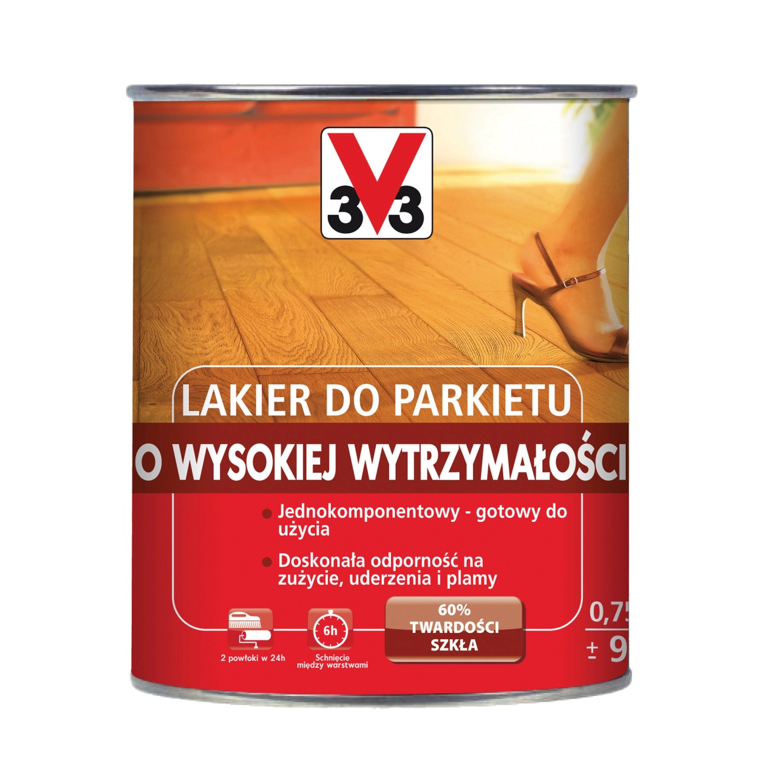 V33 Lakier do parkietu o wysokiej wytrzymałości połysk 750 ml