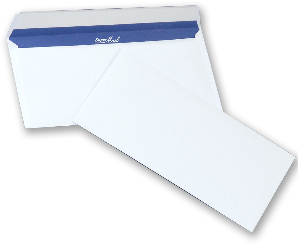 2x Koperta standardowa, NC, DL, z paskiem HK Super Mail, 100g/m2, 400 sztuk, biały