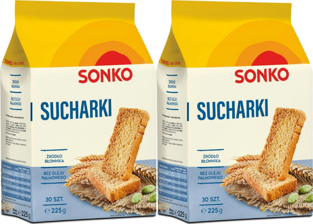 2x Sucharki Sonko, 30 sztuk, 225g