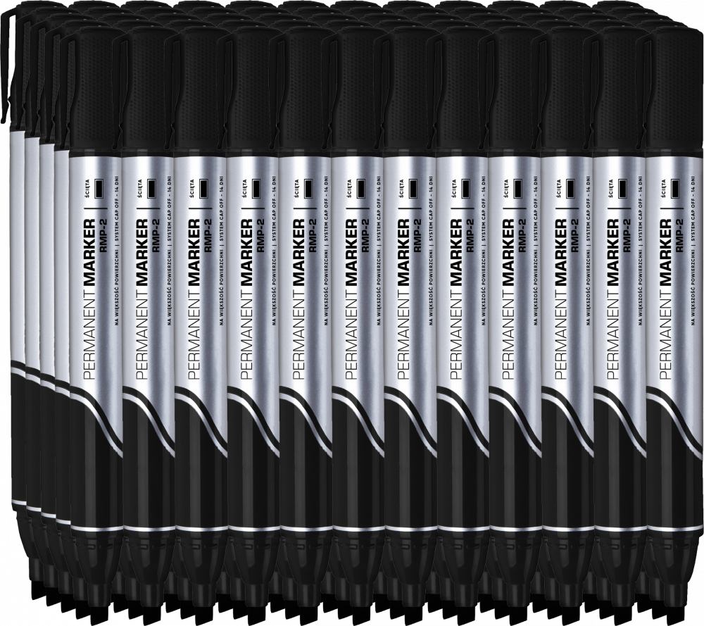 60x Marker permanentny Rystor, RMP-2, ścięta, 1-4mm, czarny
