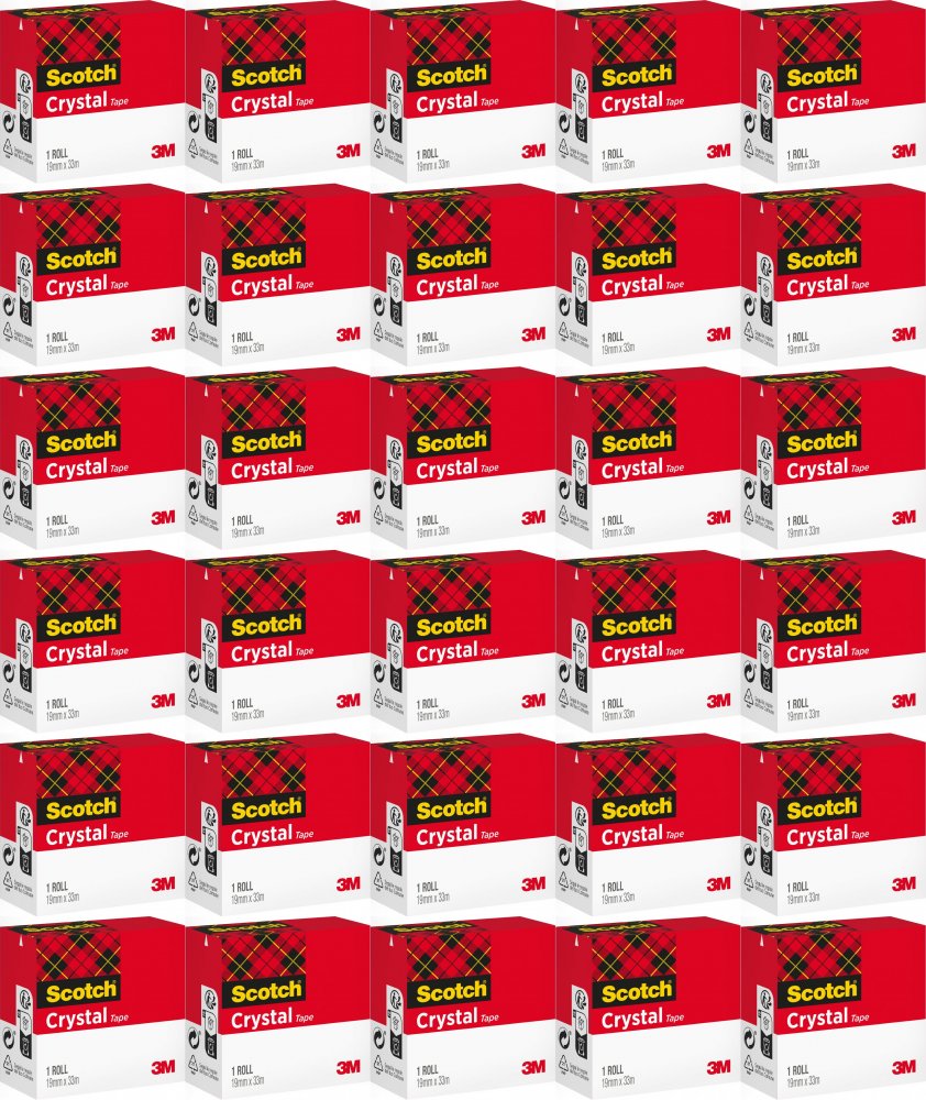144x Taśma klejąca Scotch Crystal Clear 600, 19mmx33m, przezroczysty