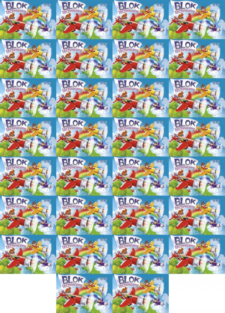 40x Blok techniczny Kreska Fun, A4, 10 kartek, biały