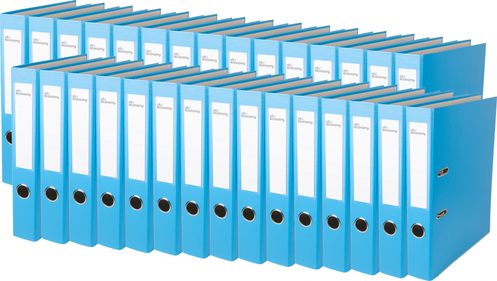 30x Segregator A4 Ofix Economy, 50mm, do 350 kartek, jasnoniebieski
