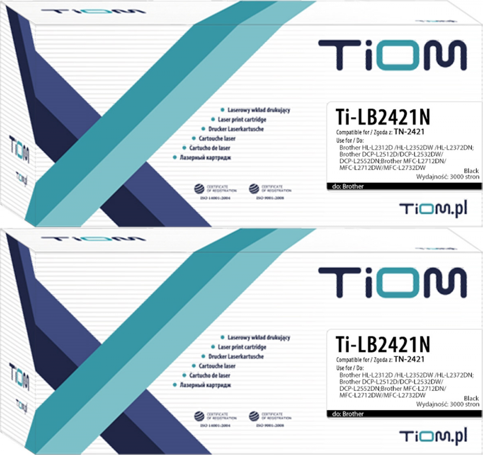 2x Toner Tiom Ti-LB2421N (TN-2421), 3000 stron, black (czarny)