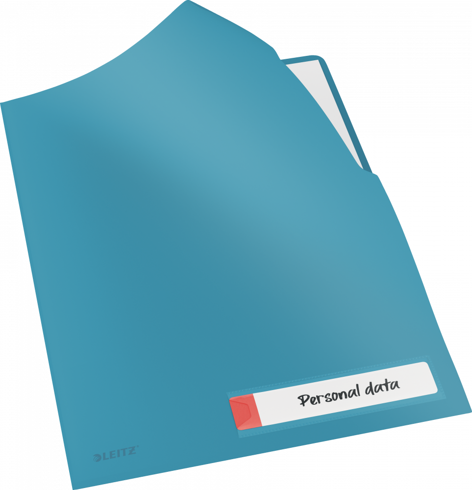 Folder z kieszonką na etykietę Leitz Cosy, A4, do 40 kartek, niebieski
