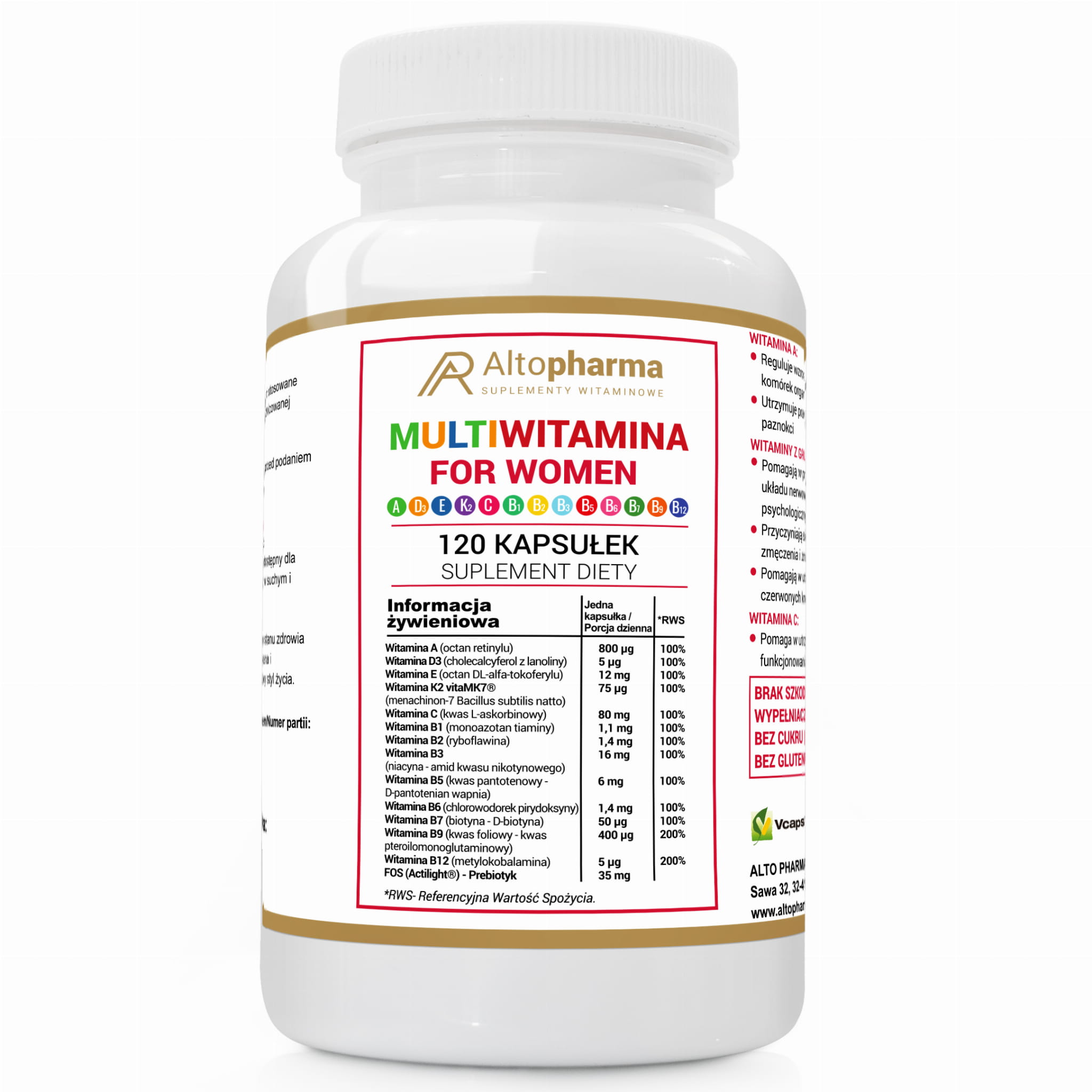 Multiwitamina dla kobiet 120kaps. Altopharma