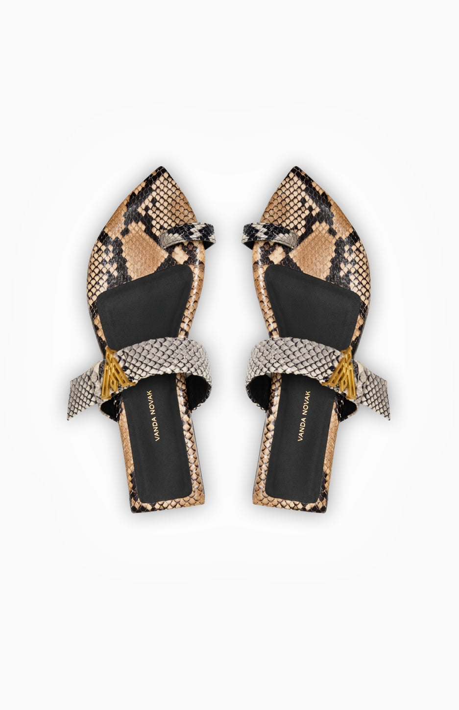 Klapki damskie DOLLY MELANGE PYTHON 35 - Vanda Novak