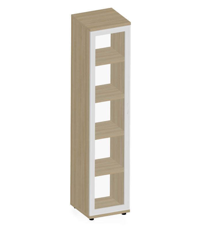 HEBE TS528 regał przeszklony, prawy 40,2x40x184,1h (Kolor korpusu: Wiąz Baron)