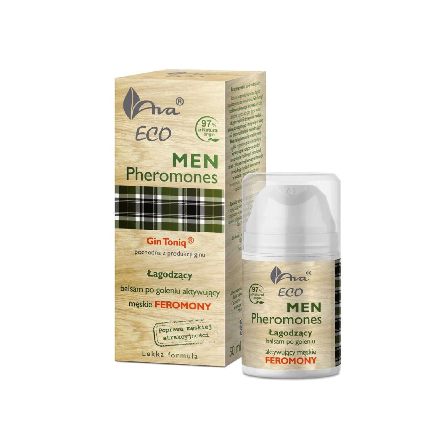 Ava eco men pheromones - łagodzący balsam po goleniu aktywujący męskie feromony, 50 ml