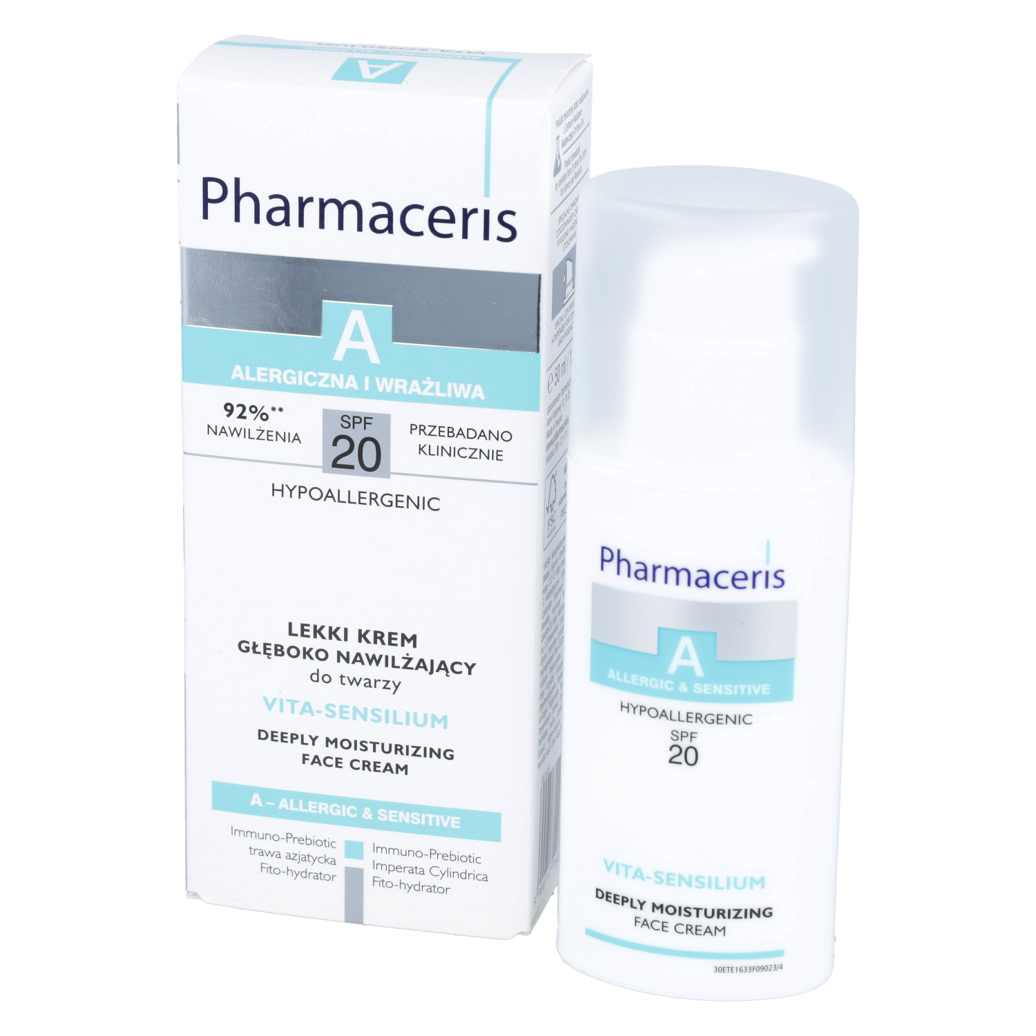 Pharmaceris a vita-sensilium - lekki krem głęboko nawilżający do twarzy, spf 20, 50 ml