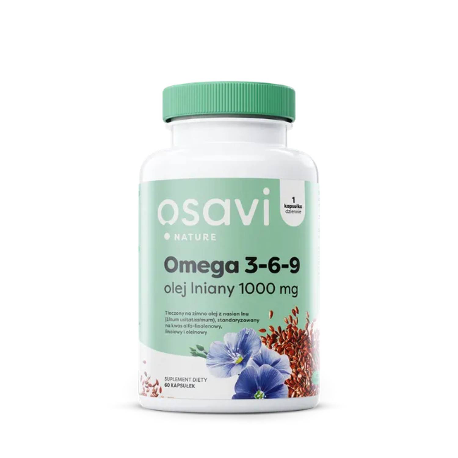 Osavi omega 3-6-9 olej lniany 1000 mg, 60 kapsułek