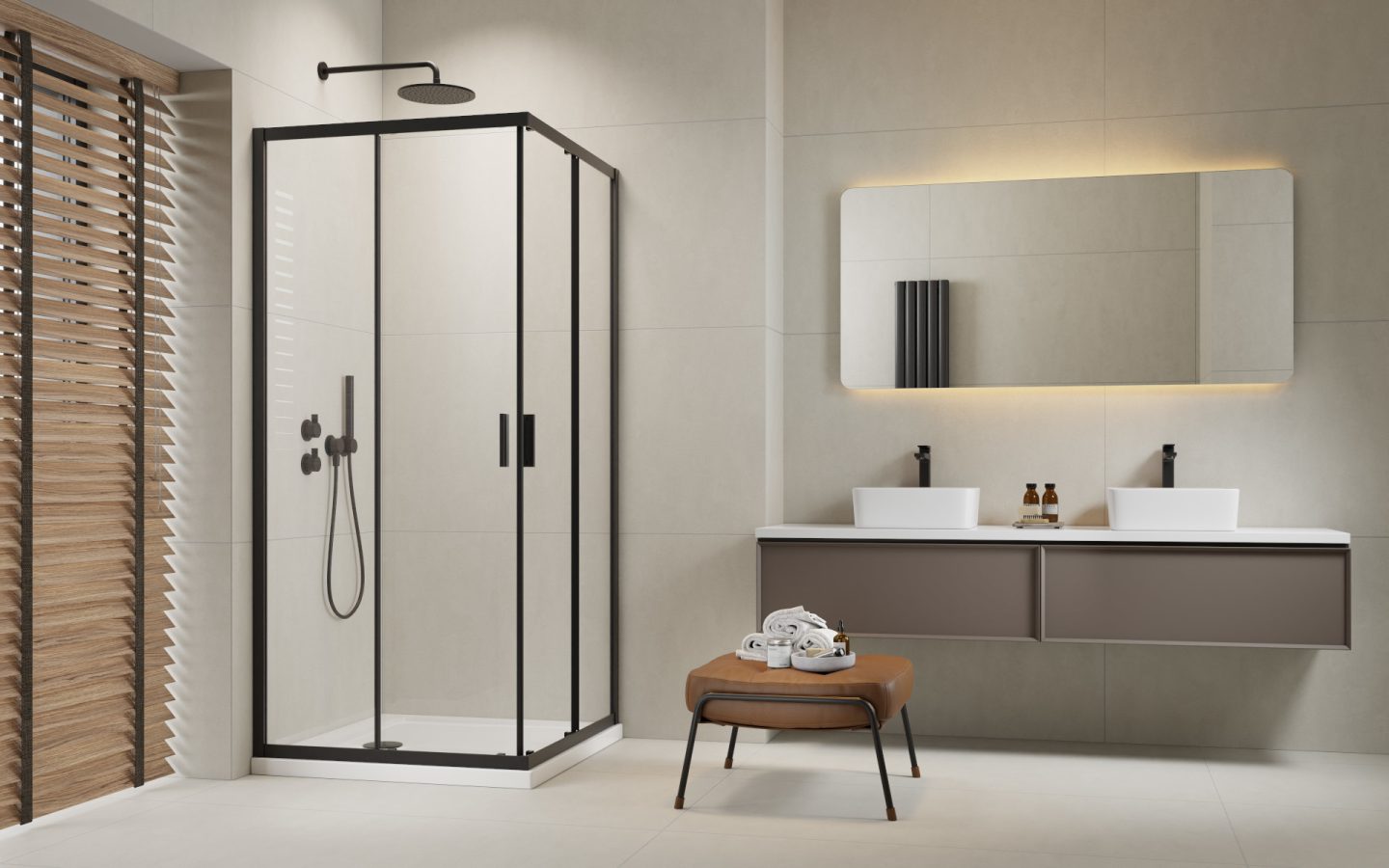 Radaway Alienta Black C kabina prysznicowa 90x90 cm kwadratowa czarny mat/szkło przezroczyste 10239090-54-01 - Wysyłka w 24h