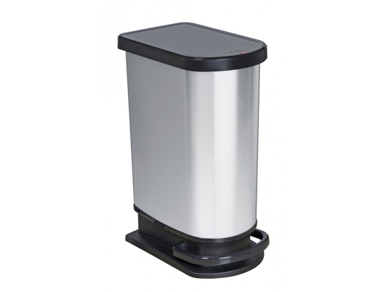 Rotho Paso IML pojemnik na odpady 50 l z pedałem srebrny metaliczny 1016110264 - Wysyłka w 24h