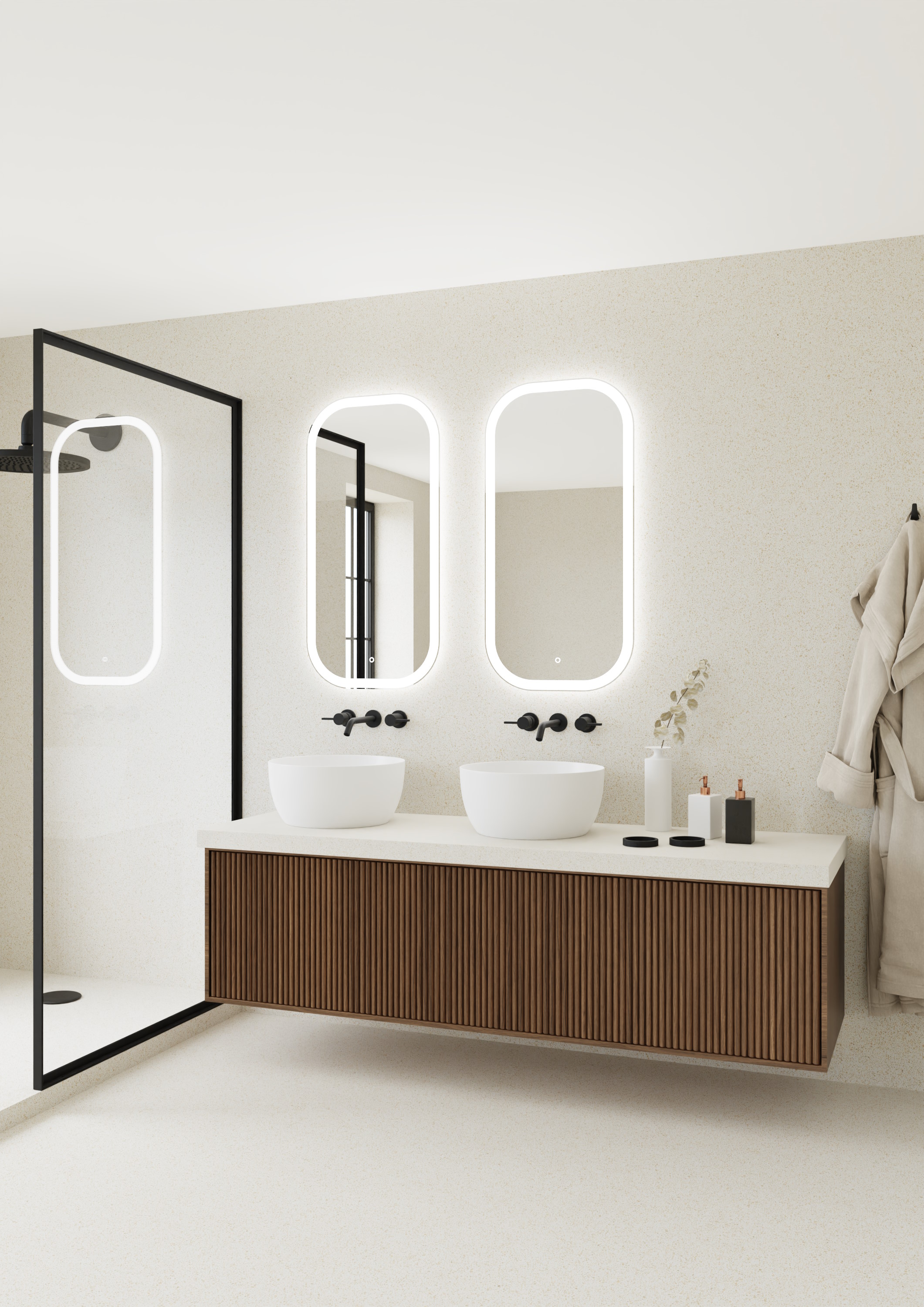 Dubiel Vitrum Indigo lustro 50x100 cm prostokątne z oświetleniem LED