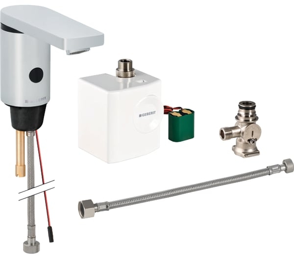 Geberit Typ 186 bateria umywalkowa stojąca elektroniczna chrom błyszczący 116.366.21.1