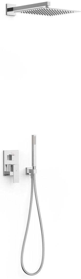 Tres Cuadro-Tres zestaw prysznicowy podtynkowy z deszczownicą chrom 00628004