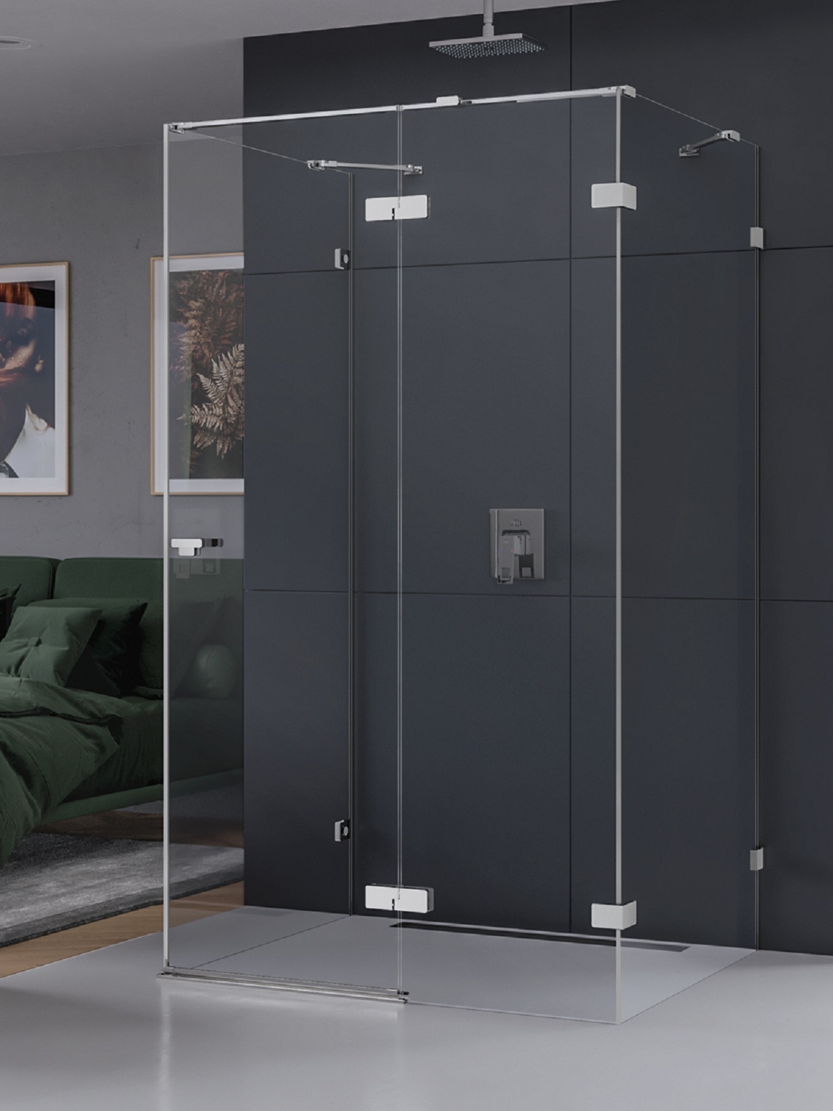 New Trendy Eventa kabina prysznicowa 100x90 cm prostokątna prawa chrom połysk/szkło przezroczyste EXK-4586