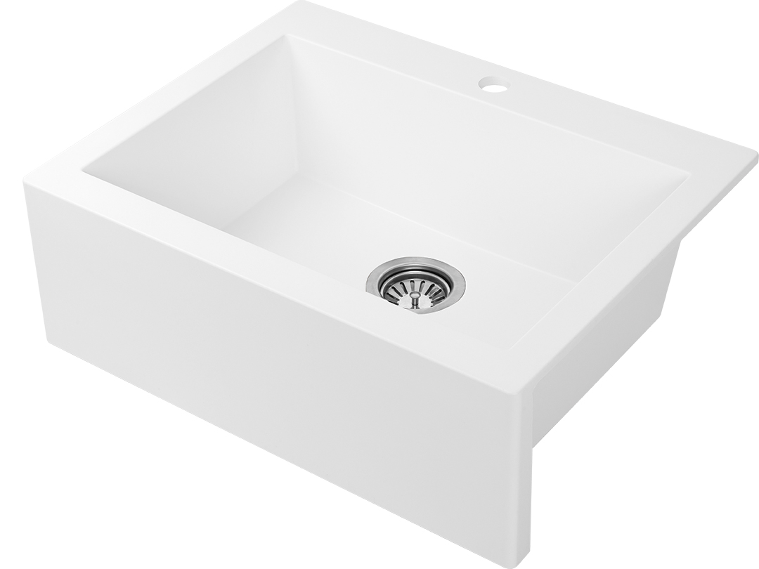 Laveo Komodo zlewozmywak granitowy 63,5x49 cm 1-komorowy biały SBK610T - Wysyłka w 24h