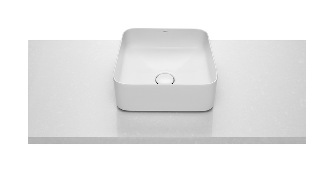 Roca Inspira Square umywalka 37 cm nablatowa kwadratowa Supraglaze biała A327532S00