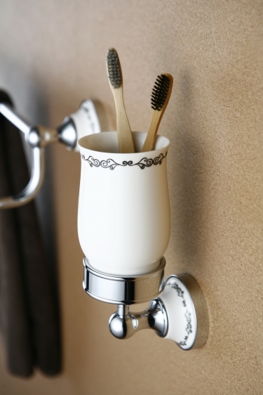 Art Platino Nikolas kubek do mycia zębów z uchwytem ściennym biały/chrom NIK-57050