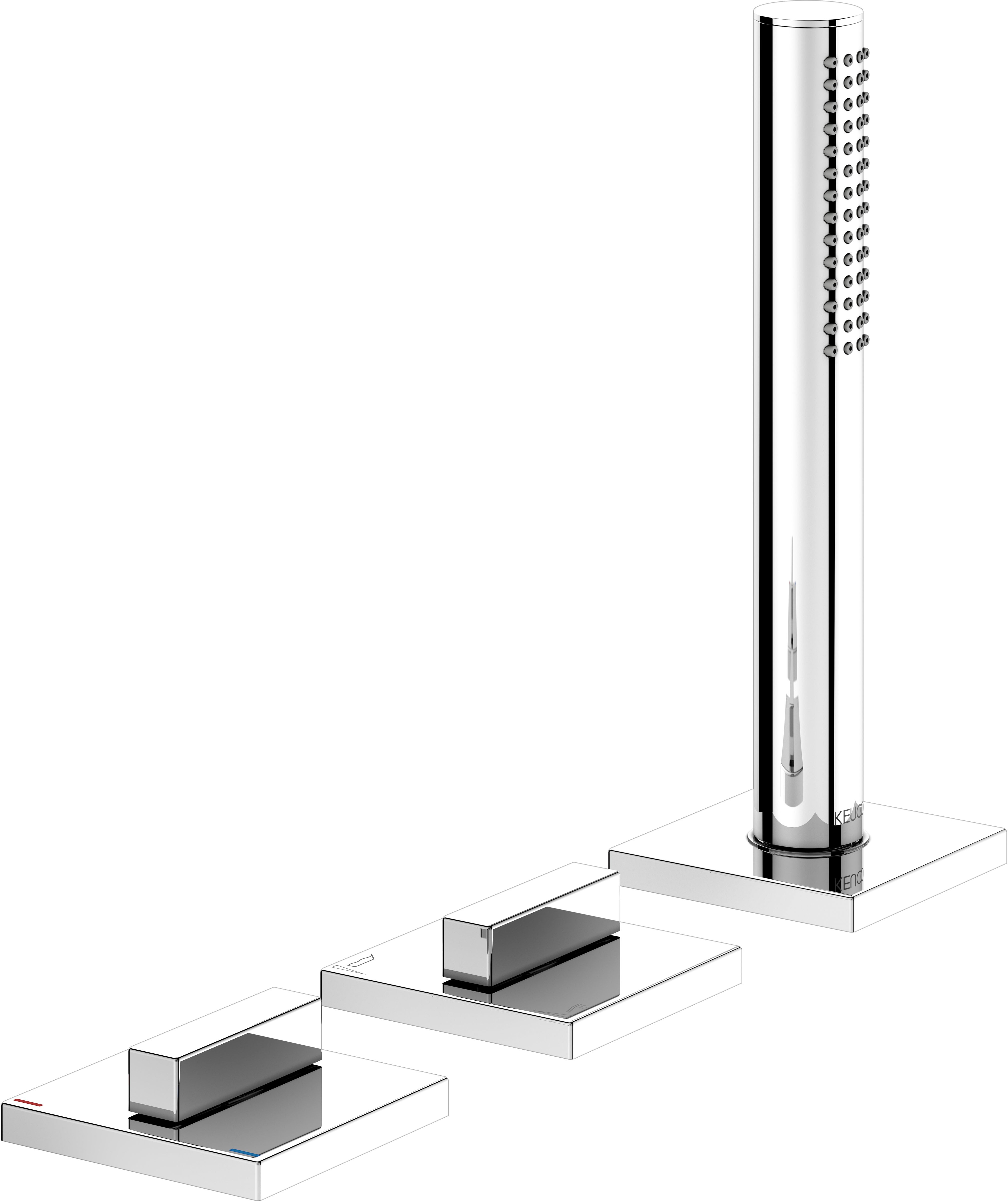 Keuco Edition 11 bateria wannowo-prysznicowa nawannowa chrom-czarny szczotkowany 51130130500