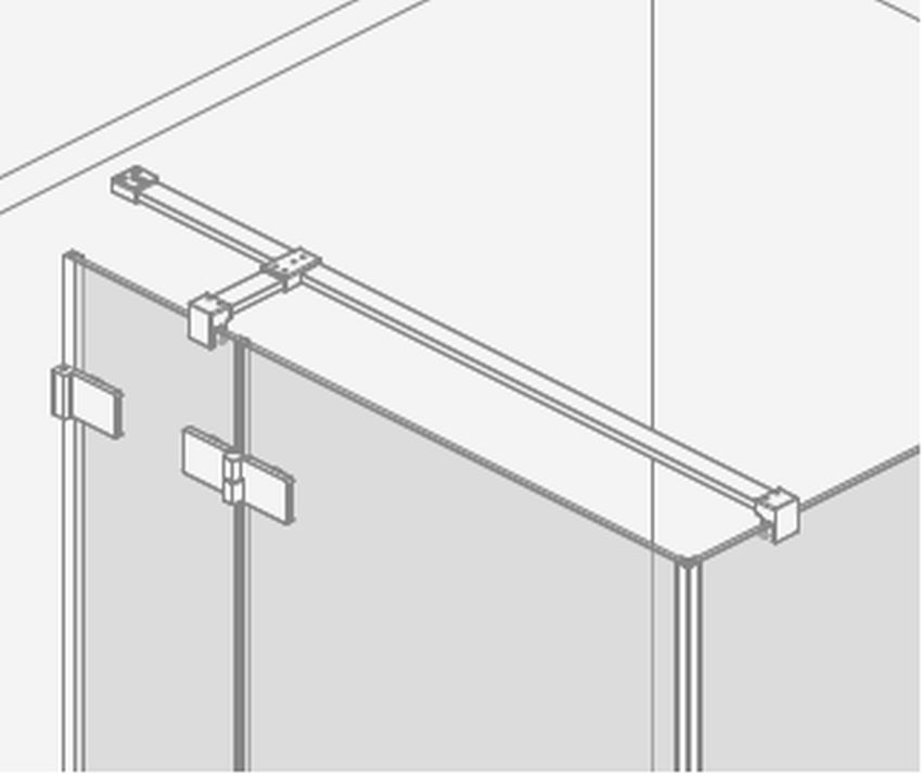 Radaway KDJ stabilizator 150 cm krzyżowy czarny mat 8KWK1B
