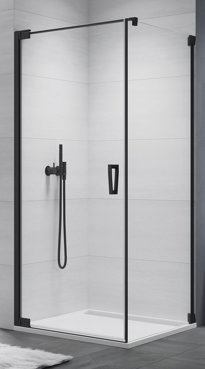 SanSwiss Cadura ścianka prysznicowa 110 cm czarny mat/szkło przezroczyste CAT11100607