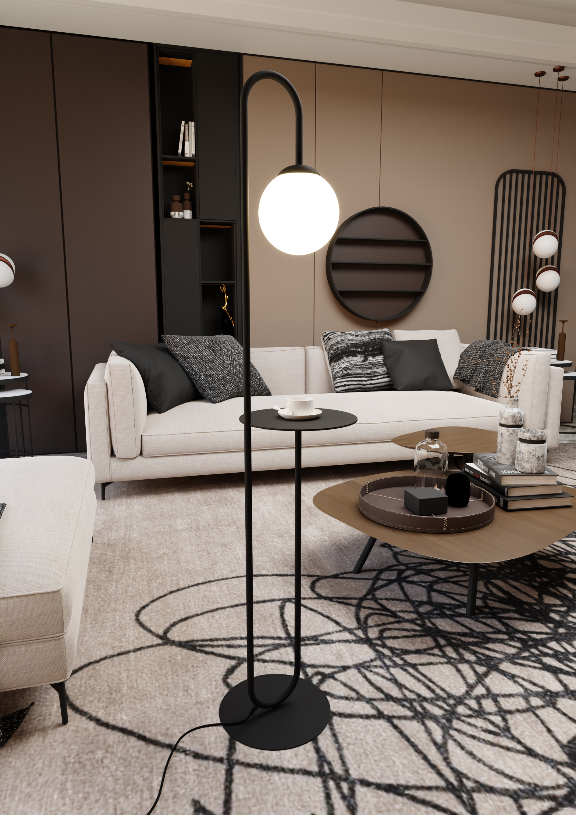 Emibig Bari lampa stojąca 1x10 W czarna 1235/LP1