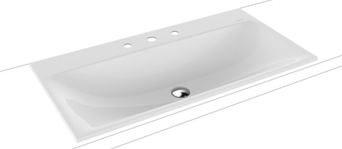 Kaldewei Silenio umywalka 90x46 cm wpuszczana prostokątna model 3038 biała 907806273001