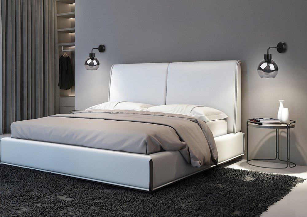 Candellux Lady kinkiet 1x40W czarny/szkło dymione 21-76700