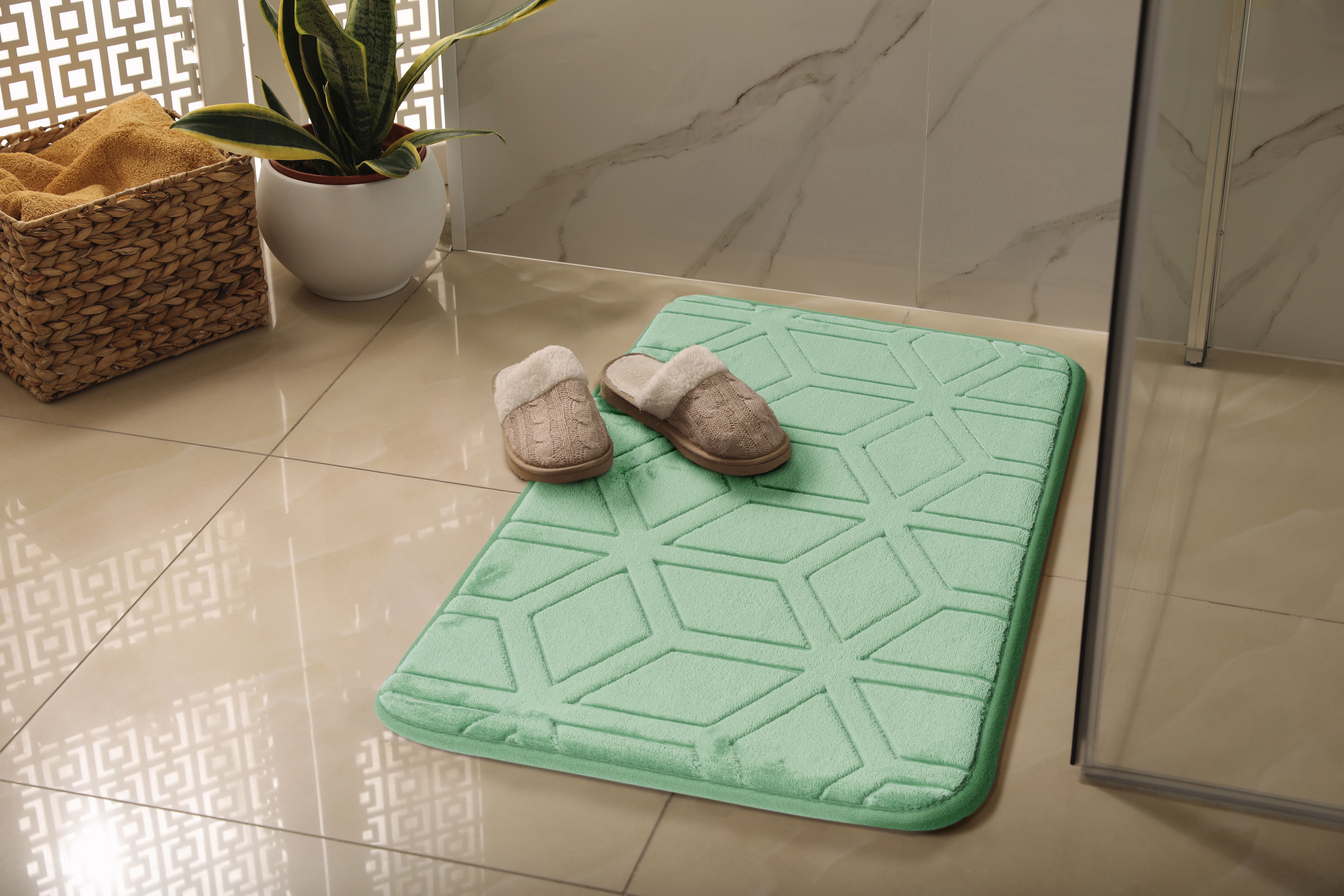 Multi-Decor Hamilton dywanik łazienkowy 80x50 cm prostokątny zielony 508287 - Wysyłka w 24h