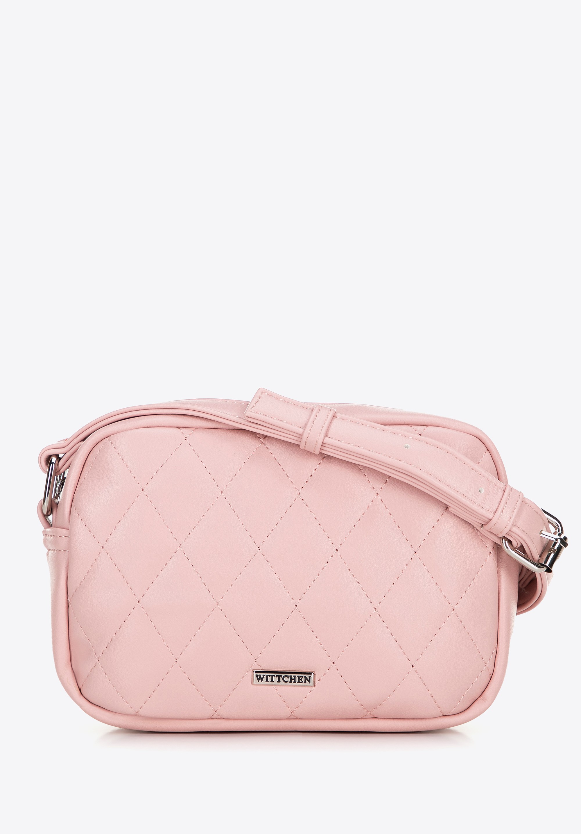 Damska torebka crossbody z imitacji skóry różowa